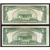 Image 2 : Lot of (2) 1928E $5 Legal Tender Notes