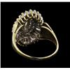 Image 3 : 10KT Yellow Gold 1.10ctw Diamond Cluster Ring