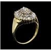 Image 4 : 10KT Yellow Gold 1.10ctw Diamond Cluster Ring
