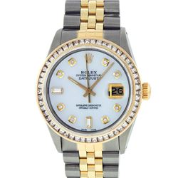 Rolex Mens Two Tone 14KT Yellow Gold 2.75ctw Diamond Datejust Wristwatch