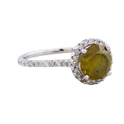 14KT White Gold 2.15ctw Fancy Brownish Yellow Diamond Ring