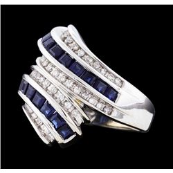 14KT White Gold 1.26ctw Sapphire and Diamond Ring