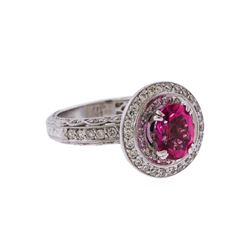 18KT White Gold 2.00ct Pink Topaz and Diamond Ring