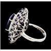 Image 3 : 14KT White Gold 13.70ctw Sapphire and Diamond Ring