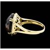 Image 3 : 14KT Yellow Gold 8.62ct Smoky Quartz and Diamond Ring