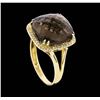 Image 4 : 14KT Yellow Gold 8.62ct Smoky Quartz and Diamond Ring
