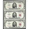 Image 1 : Lot of (3) 1963 $5 Red Seal Legal Tender Notes