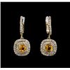 Image 1 : 14KT Yellow Gold 1.40ctw Yellow Sapphires and Diamond Earrings