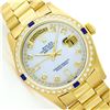 Image 1 : Rolex Mens President 18K Yellow Gold Sapphire and Diamond Wristwatch