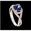 Image 4 : 14KT White Gold 1.69ct Tanzanite and Diamond Ring