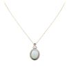 Image 2 : 14KT Yellow Gold 0.56ct Opal and Diamond Pendant With Chain