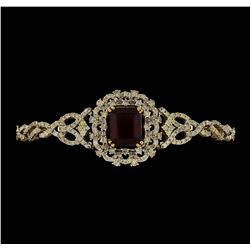 14KT Yellow Gold 9.14ctw Ruby and Diamond Bracelet