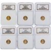 Image 1 : Lot of (6) $5 American Gold Eagle Coins NGC MS69