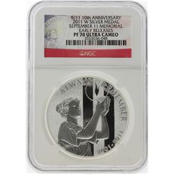2011-W 9/11 10th Anniversary Silver Medal NGC PF70 Ultra Cameo Early Release