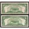 Image 2 : Lot of (2) 1928E $5 Legal Tender Notes