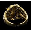 Image 3 : 14KT Yellow Gold 1.00ctw Sapphire Ring