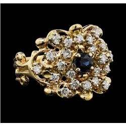 14KT Yellow Gold 0.50ct Sapphire and Diamond Ring