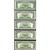 Image 2 : Lot of (5) 1953A $5 Legal Tender Notes