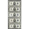 Image 1 : Lot of (5) 1934D $5 Silver Certificate Notes