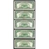 Image 2 : Lot of (5) 1934D $5 Silver Certificate Notes