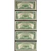 Image 2 : Lot of (5) 1928E $5 Legal Tender Notes