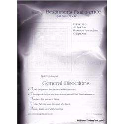 Fence Rail Pattern & Fabric for 72" x 84"