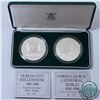 Image 1 : GREAT BRITAIN; Royal Mint Issue: 1988 Dublin City Sterling Silver 2-coin Medallion set. This set con