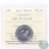 Image 1 : Test Token: 25-cent 1965 CH#TT-25.6B; Nickel with Reeded edge. ICCS Certified MS-60. A Rare Token.