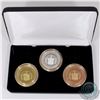Image 1 : Medallion: 1952-2012 Royal Canadian Numismatic Association 3-coin Silver, Brass & Copper Set Commemo
