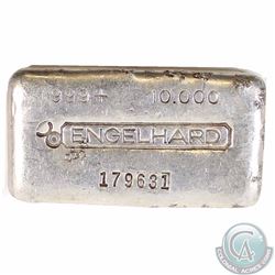 CANADA Vintage Engelhard 10 oz Series3 999  Fine Silver Old Poured Bar (Tax Exempt) Serial