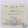 Image 1 : New Brunswick 5-cent 1864 Large 6 ICCS Certified EF-40