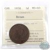 Image 1 : 1-cent 1858 ICCS Certified MS-60 Brown