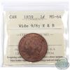 Image 1 : 1-cent 1859 Wide 9/8 ICCS Certified MS-64 Red & Brown. A soft Lustrous coin with an attractive Mint 