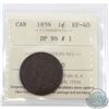 Image 1 : 1-cent 1859 DP N9 #1 ICCS Certified EF-40. A Beautiful Lustrous chocolate brown example of a tougher