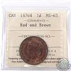 Image 1 : 1-cent 1876H ICCS Certified MS-63. Red and Brown