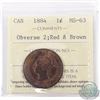 Image 1 : 1-cent 1884 Obverse 2 ICCS Certified MS-63 Red & Brown. An overall attractive coin with lots of unde
