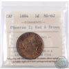 Image 1 : 1-cent 1884 Obverse 2 ICCS Certified MS-62. Red/Brown