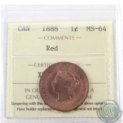 1-cent 1888 ICCS Certified MS-64 Red