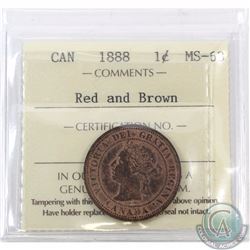 1-cent 1888 ICCS Certified MS-63 Red and Brown