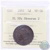Image 1 : 1-cent 1891 SD SL Obverse 2 ICCS Certified VF-30