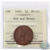 Image 1 : 1-cent 1893 ICCS Certified MS-63. Red/Brown