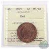 Image 1 : 1-cent 1899 ICCS Certified MS-64 Red