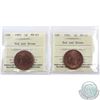 Image 1 : 1-cent 1901 & 1902 ICCS Certified MS-63 Red and Brown. 2pcs