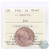 Image 1 : 1-cent 1902 ICCS Certified MS-65 RED. A near full red coin with flashy fields.