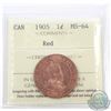 Image 1 : 1-cent 1905 ICCS Certified MS-64 Red