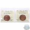 Image 1 : 1-cent 1912 & 1913 ICCS Certified MS-63 Red and Brown. 2pcs