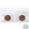 Image 2 : 1-cent 1912 & 1913 ICCS Certified MS-63 Red and Brown. 2pcs