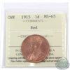 Image 1 : 1-cent 1915 ICCS Certified MS-65 Red