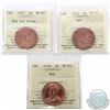 Image 1 : 1-cent 1916, 1917 Red and Brown & 1918 ICCS Certified MS-63 Red. 3pcs