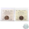 Image 1 : 1-cent 1934 & 1935 ICCS Certified MS-63 Red & Brown. 2pcs
